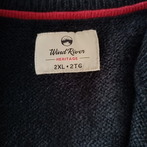 2XL🟠 Wind River Men's Fair Isle Quarter Button Mock Neck Sweater - Picture 8 of 9